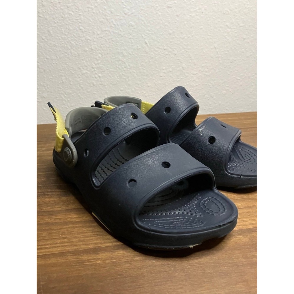 Crocs Classic All Terrain Adjustable Strap‎ Sandal Kid's Navy Yellow J1